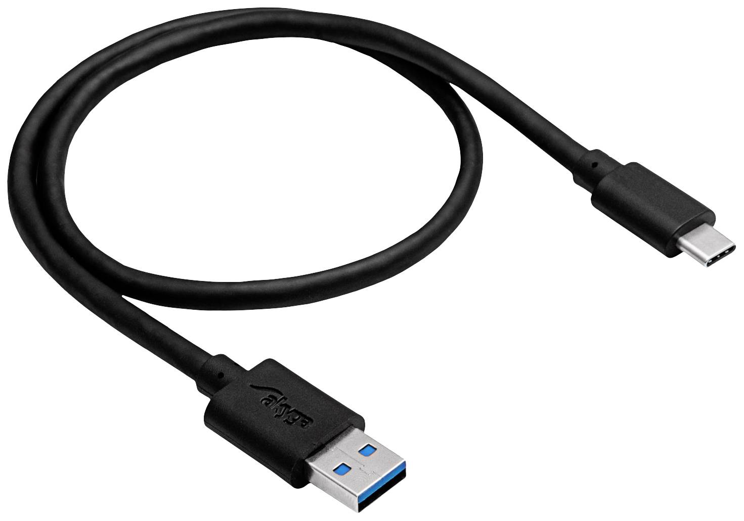 Akyga USB cable USB-A plug, USB-C® plug 1.00 m Black AK-USB-15