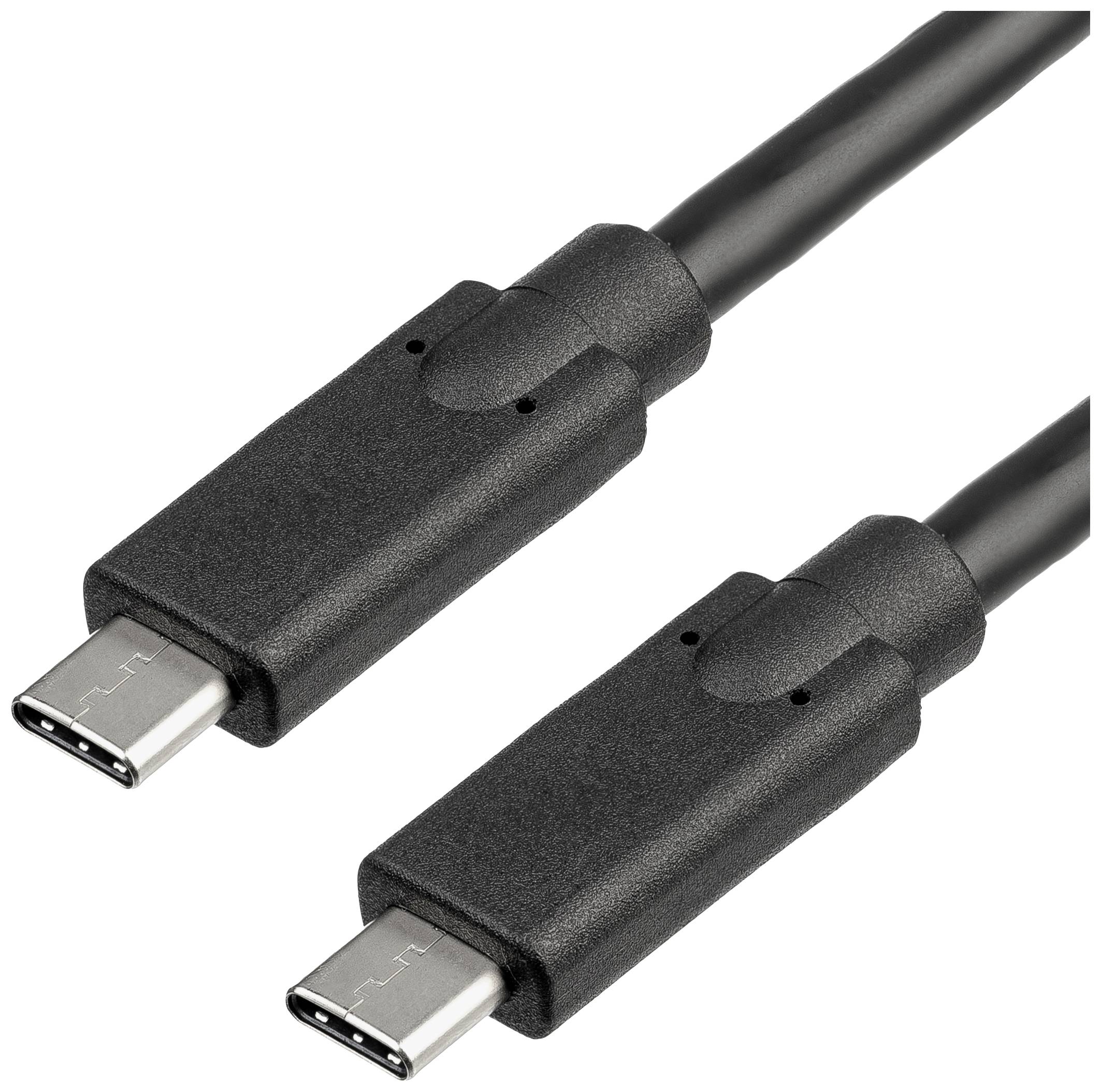 Akyga USB cable USB-C® plug, USB-C® plug 1.00 m Black AK-USB-25