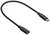 Black USB-C extension cable with a plug and socket. Suitable for connecting or extending USB-C devices.
