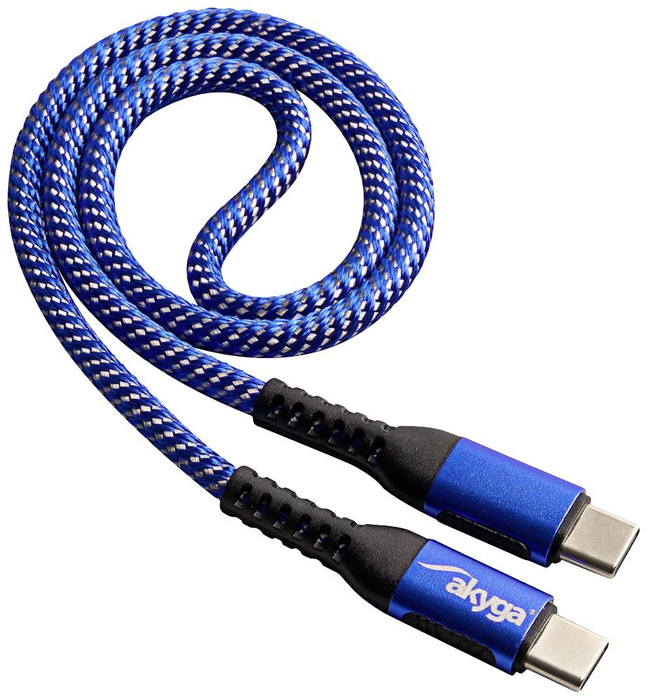 Akyga USB cable USB-C® plug, USB-C® plug 0.5 m Blue AK-USB-36 | Conrad.com