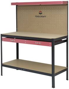 TOOLCRAFT TO-8596605  Workbench (W x H x D) 600 x 1550 x 1200 mm