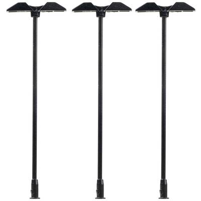 Three black walking sticks with ergonomic handles and rubber tips on a white background.