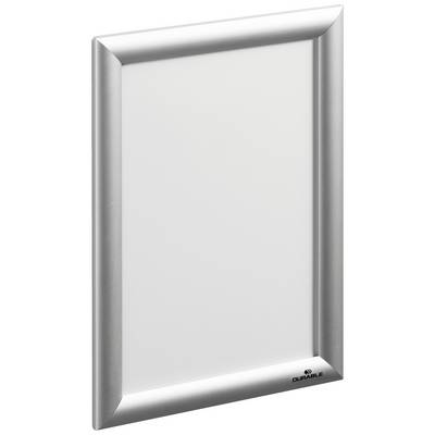 Silver folding frame with an empty white surface for poster or placard presentation.