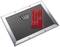 A rectangular metal sign with red reflective stripes, screws and wall plugs for mounting. Ideal for wall installation.