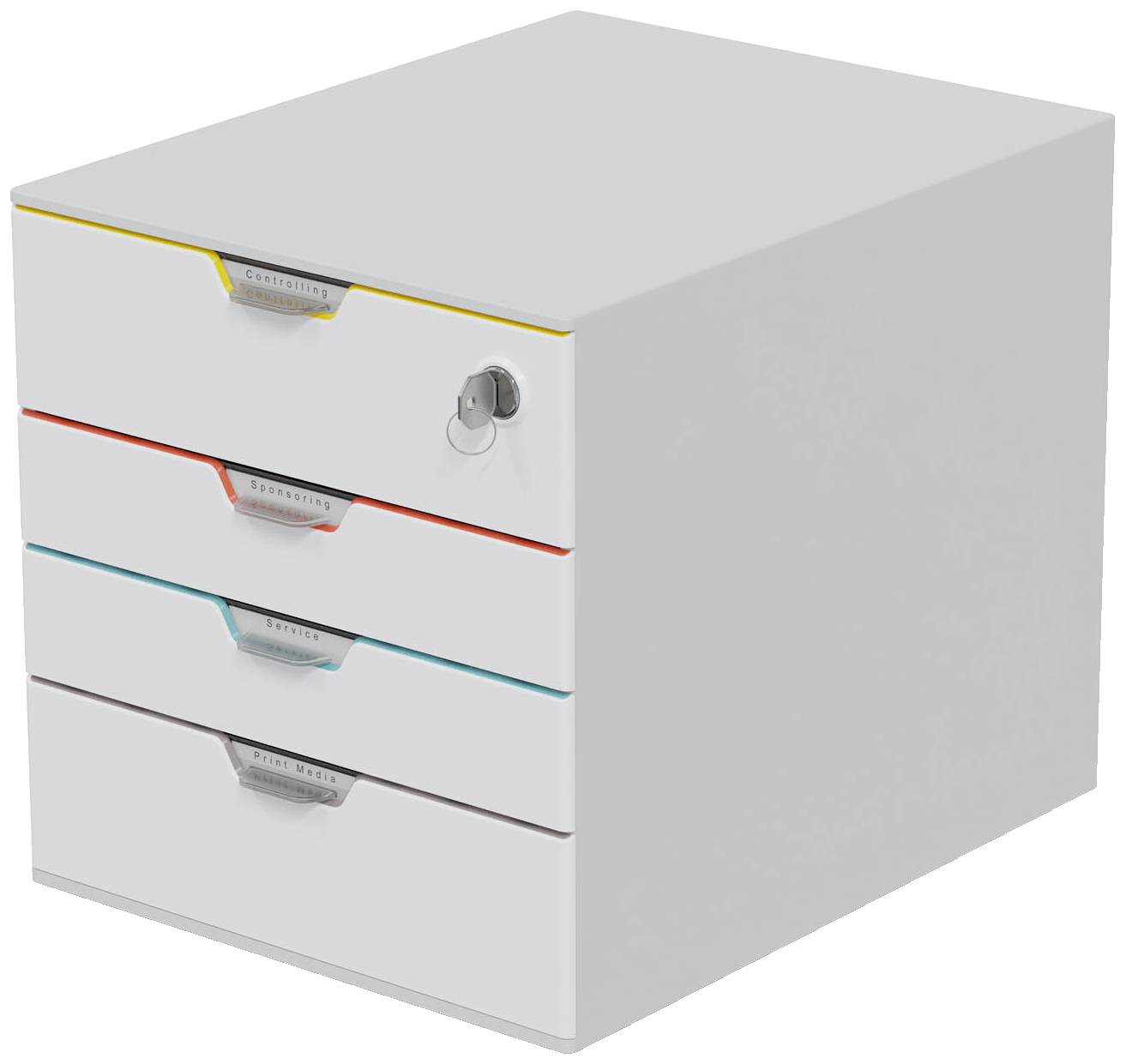Durable Schubladenbox VARICOLOR® MIX 4 SAFE 762627 Desk drawer box Grey A4 No. of drawers: 4