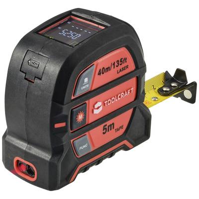 TOOLCRAFT 2-in-1 Laser distance meter Max. 40 m with measuring tape