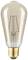 A transparent light bulb with a visible tungsten filament and metal base.