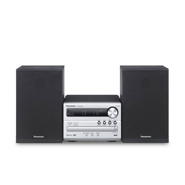 Panasonic SC-PM254EG-S Audio system Bluetooth, CD, DAB+, FM, USB, 2 x 10 W Black, Silver
