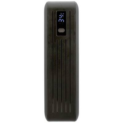 Black power bank with digital display showing '76'.