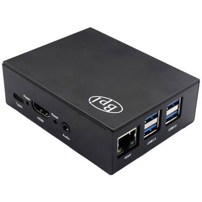 Black box with connections: USB 3.0, HDMI, Audio, WAN, Type-C. 'BPI' logo on top. No further details visible.
