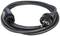 A black extension lead with a Schuko plug on one side and a three-pin socket plug on the other side.