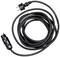 A long black cable with a European plug and socket at the ends, suitable for electrical connections.
