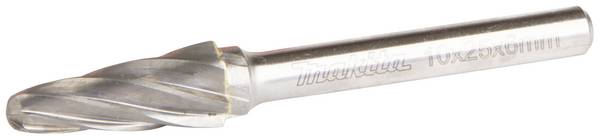 Makita B-52825 Burr Carbide metal Rounded cone  Length 25 mm Product size (Ø) 10 mm Working length 25 mm Shank diameter 6 mm 1-piece