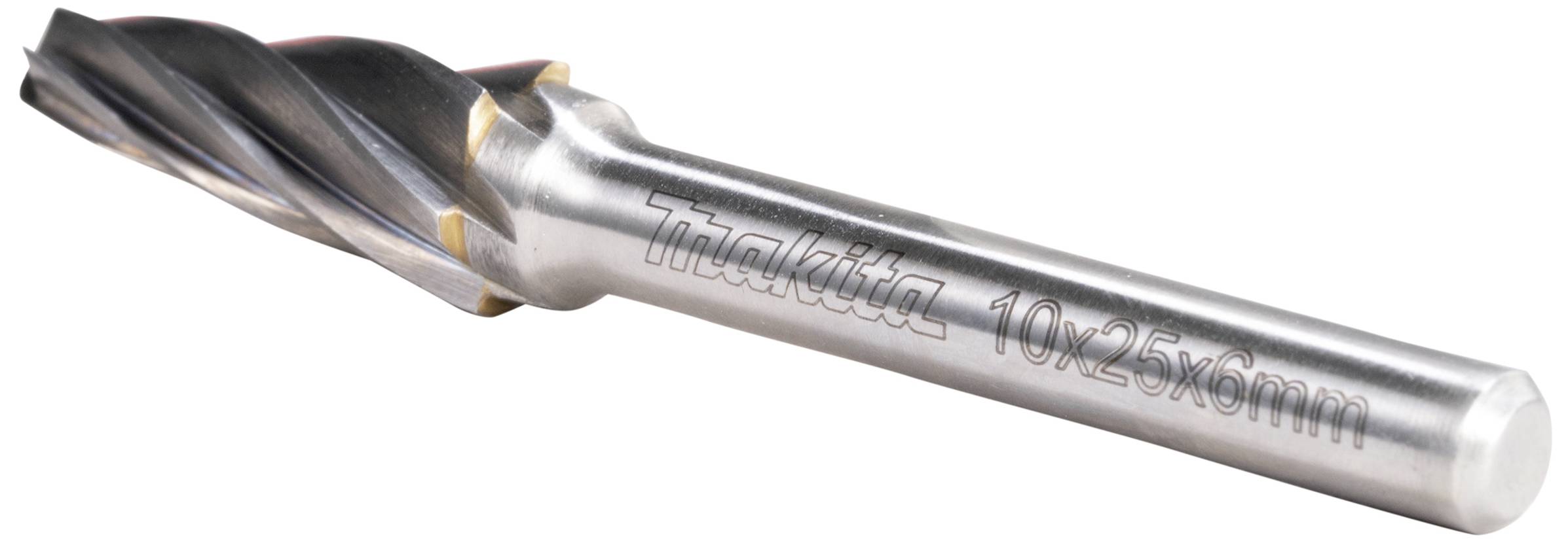 A cylindrical milling cutter with cutting edges and the inscription 'Italcita 10x25x6 mm', used for metalworking.