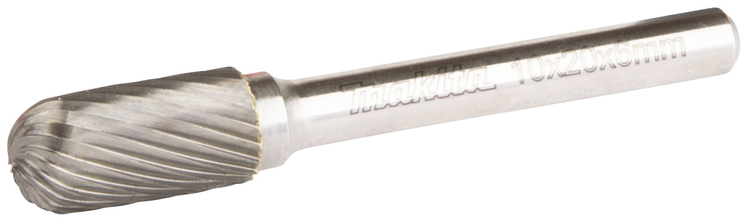 A milling bit with a cylindrical shaft and conical head made of metal, used for precise grinding and shaping of materials.
