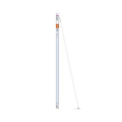 Long, slender fluorescent tube in a white casing, standing vertically. It is suitable for indoor lighting purposes.