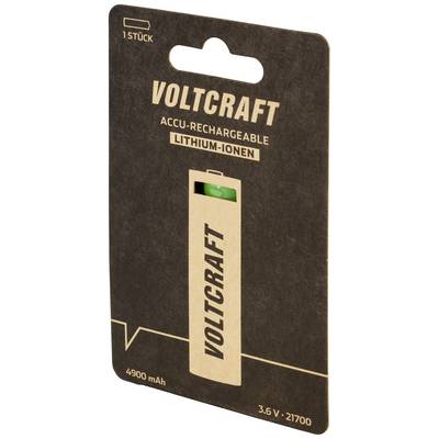 'Voltcraft Lithium-Ion Battery, 1 Piece, 4900 mAh, 3.6 V, 21700. Suitable for rechargeable devices.'