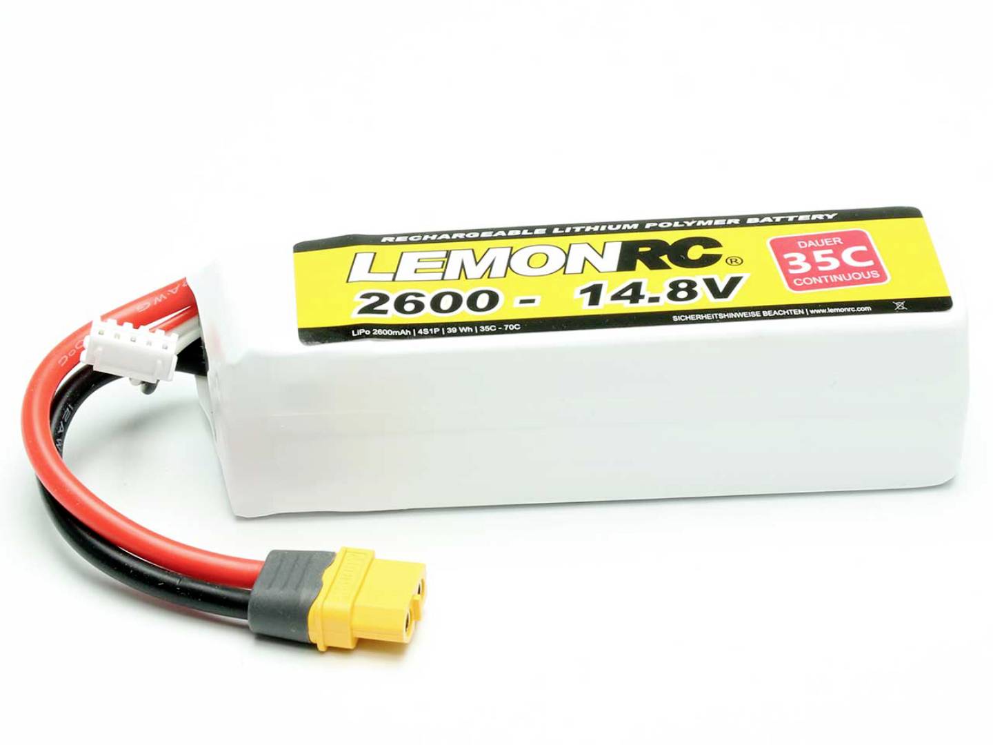 LemonRC Scale model battery pack (LiPo) 14.8 V 2600 mAh No. of cells: 4 35 C Softcase XT60-0