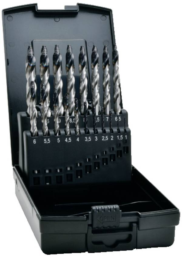 Exact 74961 TIAIN-TIP Twist drill bit set 1 mm, 1.5 mm, 2 mm, 2.5 mm, 3 mm, 3.5 mm, 4 mm, 4.5 mm, 5 mm, 5.5 mm, 6 mm, 6.5 mm, 7 mm, 7.5 mm, 8 mm, 8.5 mm, 9 mm, 9.5 mm, 10 mm TiAIN DIN 338 Triangular shank 1 Set