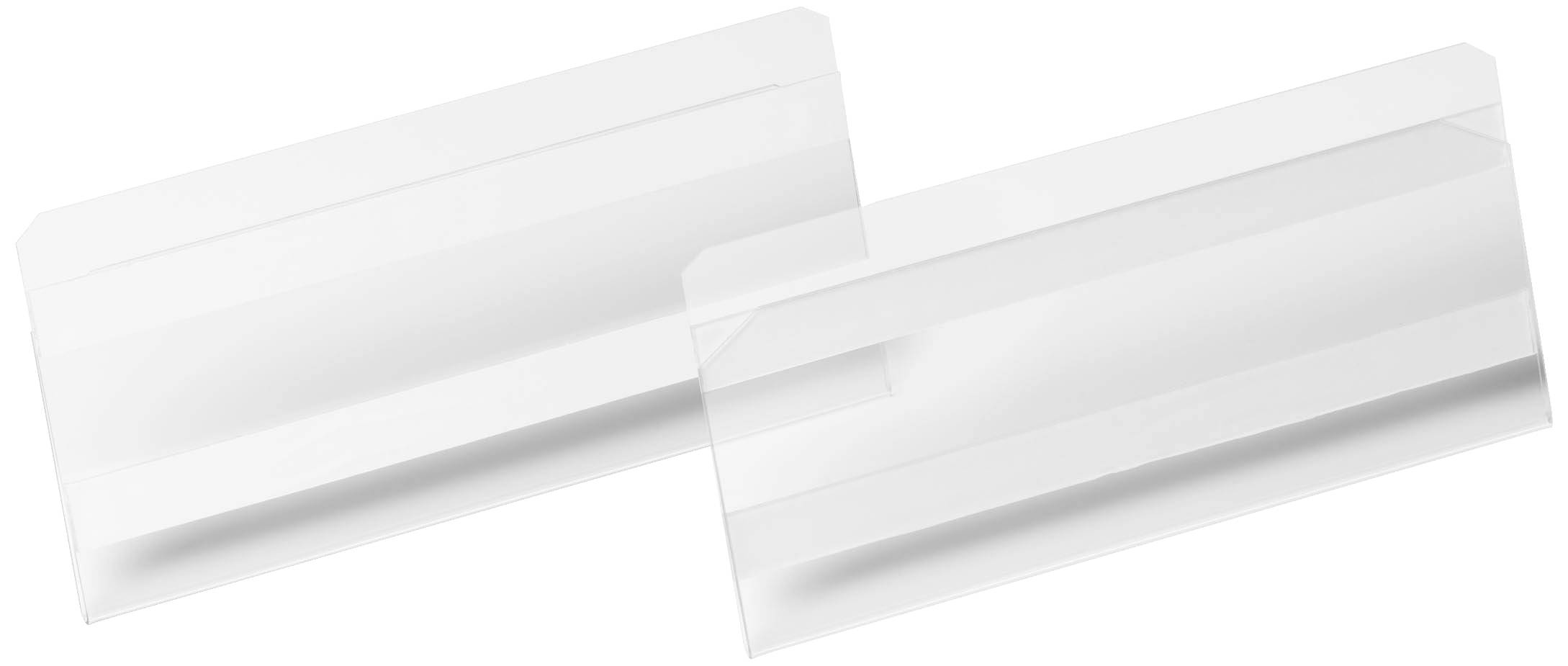 Two white envelopes with a transparent window, slightly overlapping at an angle.