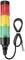 Traffic light-style signal lamp system with red, yellow, and green lights; indicates machine status or condition.