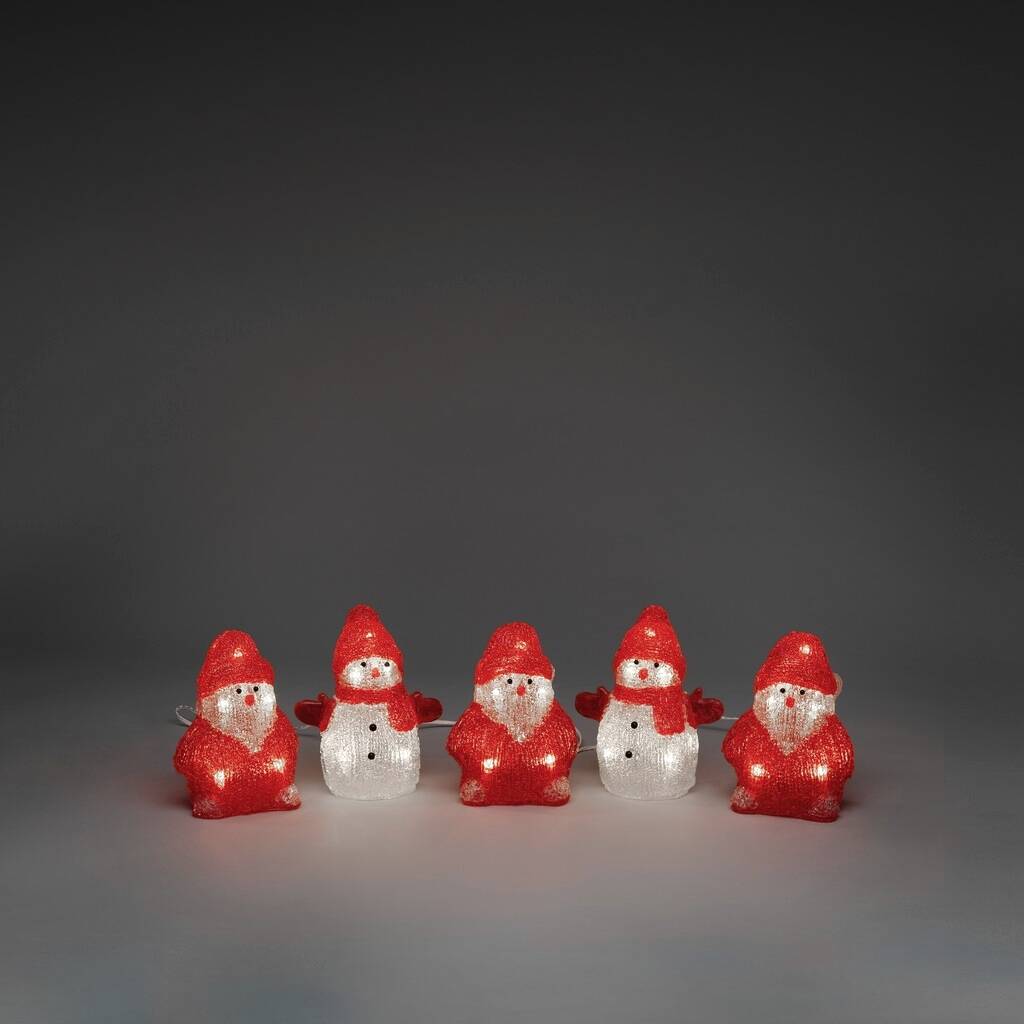 Konstsmide 6254-103 Acrylic figurine EEC: G (A - G) Snowmen 5-piece set Warm white LED (monochrome) Warm white-1