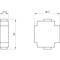 Technical drawing of a rectangular component with dimensions: height 55, width 46.7, depth 15.4 mm.