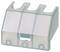 A transparent plastic holder with three slots for wall mounting.