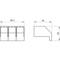 Technical drawing of a component with two views: top view with width 46.4 mm, side view with width 34 mm and height 28 mm.