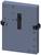 Grey security lock door with black bolts and multiple screw holes on the sides, upright rectangular shape.