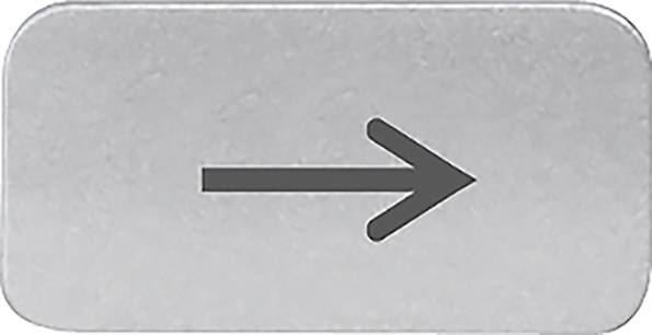 Arrow symbol pointing to the right on a gray background.