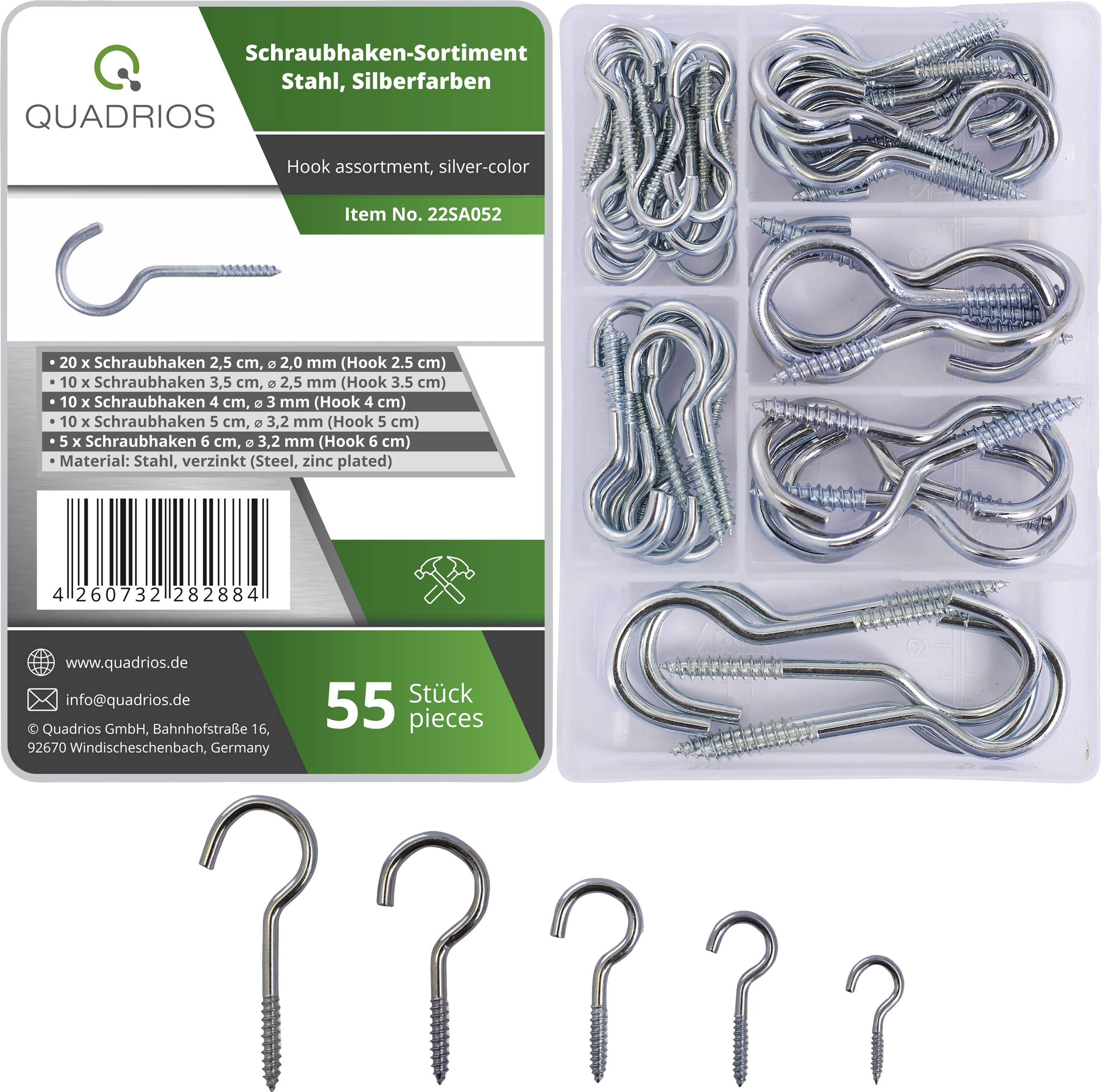 Quadrios 22SA052 Screw hook-set silver 55 parts 55 pc(s)