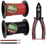 Stranded hook set 0.14 mm² red/black 2x 50 m with side cutter