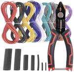 Stranded hook-up wire set 0.75 mm² 10x 5 m with side cutter and shrink hose
