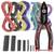 Wire stripping pliers with red handles, alongside multi-coloured cable bundles and heat-shrink tubing in various sizes.