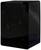 'Black speaker in a rectangular enclosure without visible brands or inscriptions, in close-up against a neutral background.'