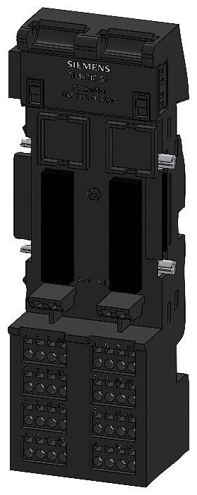 A black, rectangular adapter or electrical device with multiple connection terminals and the 'Siemens' lettering at the top.