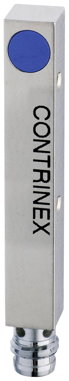 A rectangular metal cylinder with a blue dot at the tip and the inscription 'CONTRINEX' along the side.