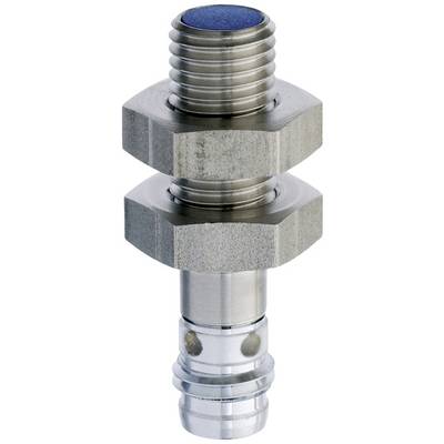 A metallic component, presumably a valve or adapter, with a threaded screw and blue filter insert on top, suitable for technical applications.