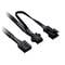 'Three black power cable plugs: a flat, rectangular PO clip, an angled plug, and a straight plug.'