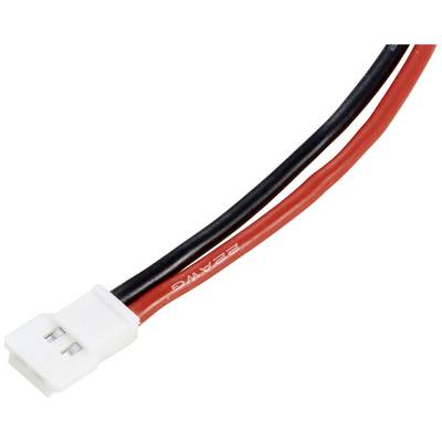 Plug with two cables, one red and one black, for electrical connections.