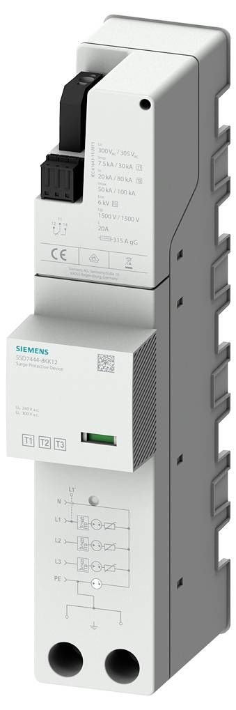 Siemens 5SD74448KK12 5SD7444-8KK12 Lightning conductor Surge protection for: 40 mm busbar 7.5 kA 1 pc(s)