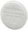 A round, white RFID tag with inscription 'SIEMENS 6GT2600-4AB00 MDS D460'. CE mark and additional markings visible.