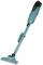 A cordless, turquoise vacuum cleaner with a long handle and wide floor nozzle. Perfect for quick, flexible cleaning.