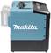 Makita brand tool case, battery-powered, turquoise blue with black handle. Contains 40 V battery and XGT logo, robust design.