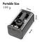 'Portable weight: 199 g', with a device showing USB and USB-C ports. Dimensions: 5.4 cm x 3.8 cm x 8.6 cm.