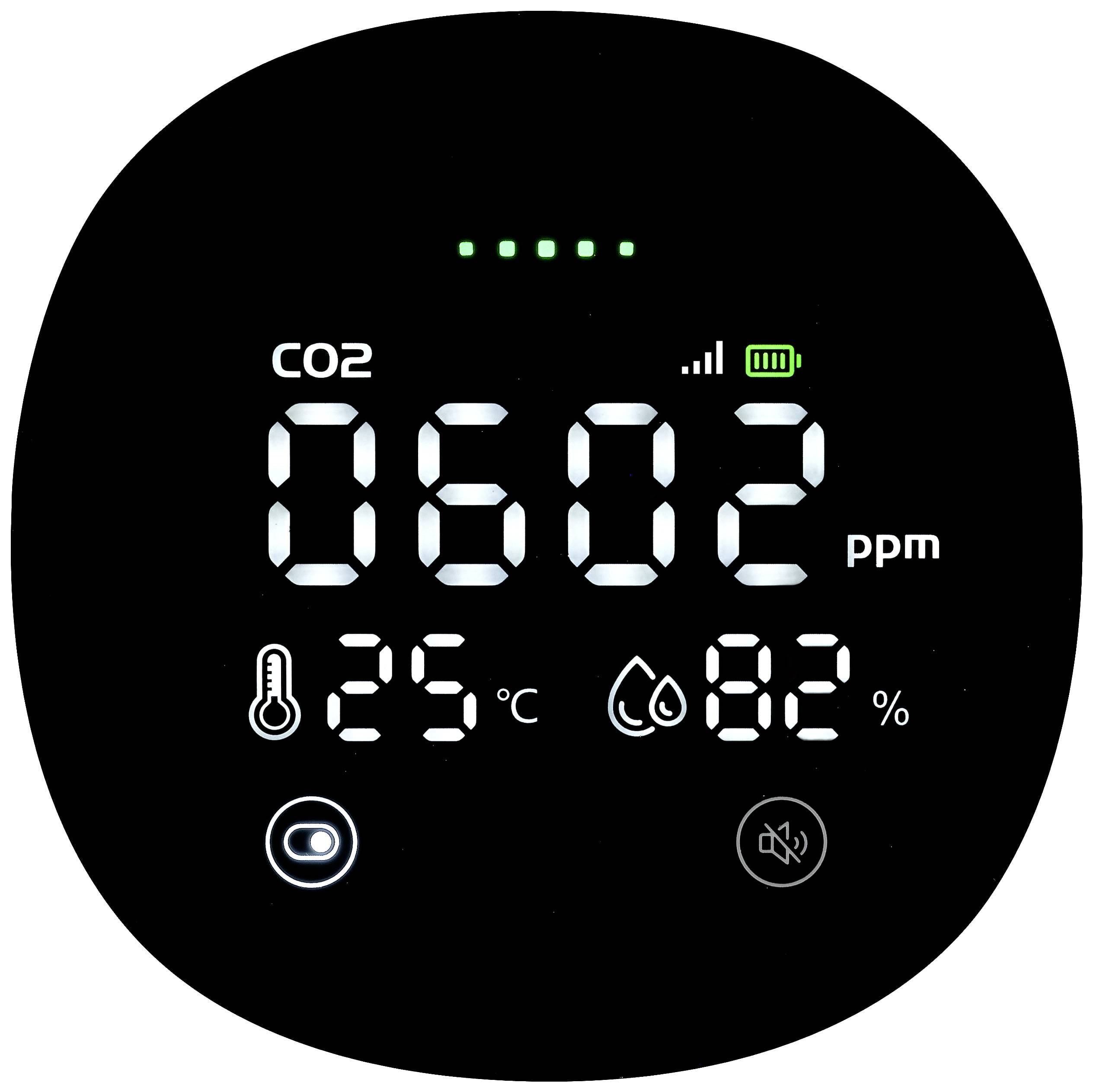 Carbon dioxide detector app-controlled via USB detects Carbon dioxide