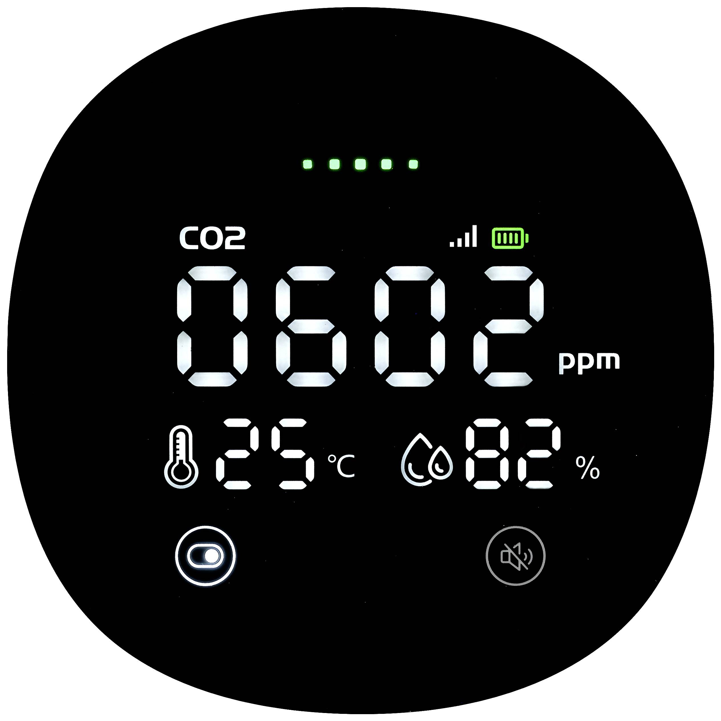 Carbon dioxide detector app-controlled via USB detects Carbon dioxide