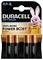 Package of Duracell Optimum AA batteries, featuring four batteries and a pink rabbit mascot. Text reads '200% More Power Boost Actives'.