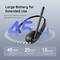 Headphones with Microphone; Text: 'Large Battery for Long Usage', charges in 6 minutes for 2 hours. Details on music, call, and charging time.